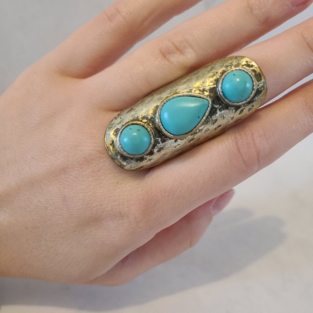 Turquoise Statement Ring - image 2